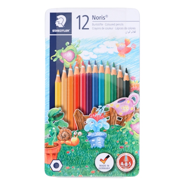 مداد رنگی 12 رنگ تخت فلزی استدلر (STAEDTLER)
